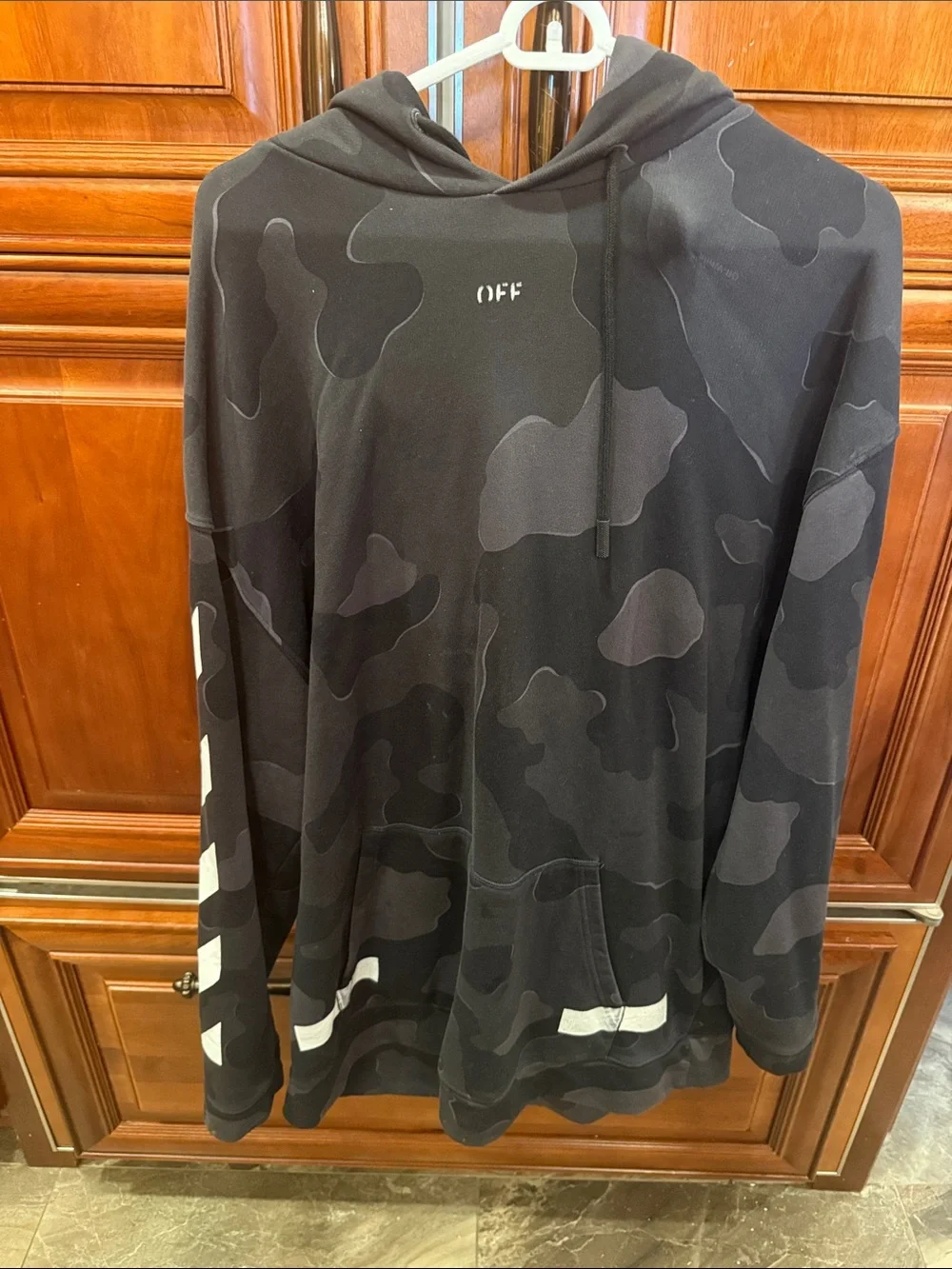 Off-White Black Camouflage Hoodie Sweatshirt